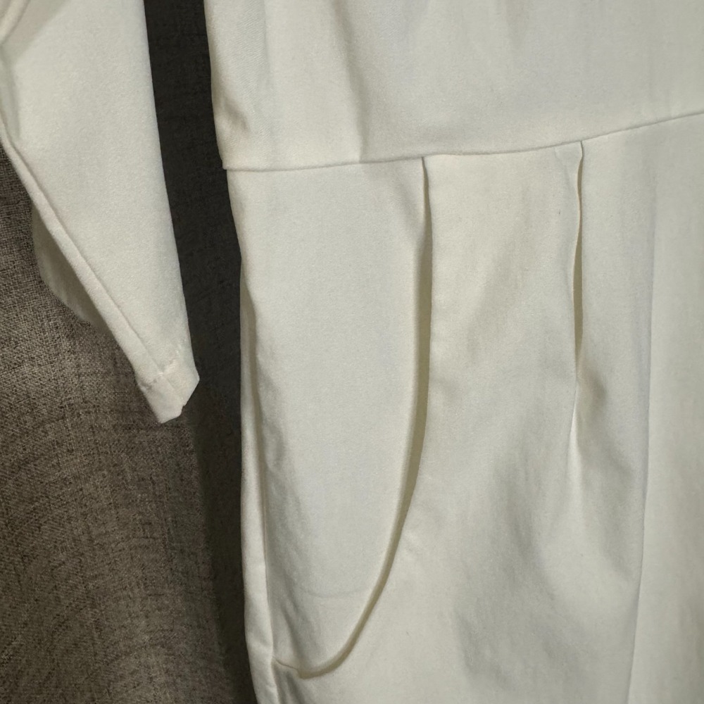 White Mock Neck Sheath Dress w Pockets Bow Detail‎ XXL NWT - Picture 11 of 13
